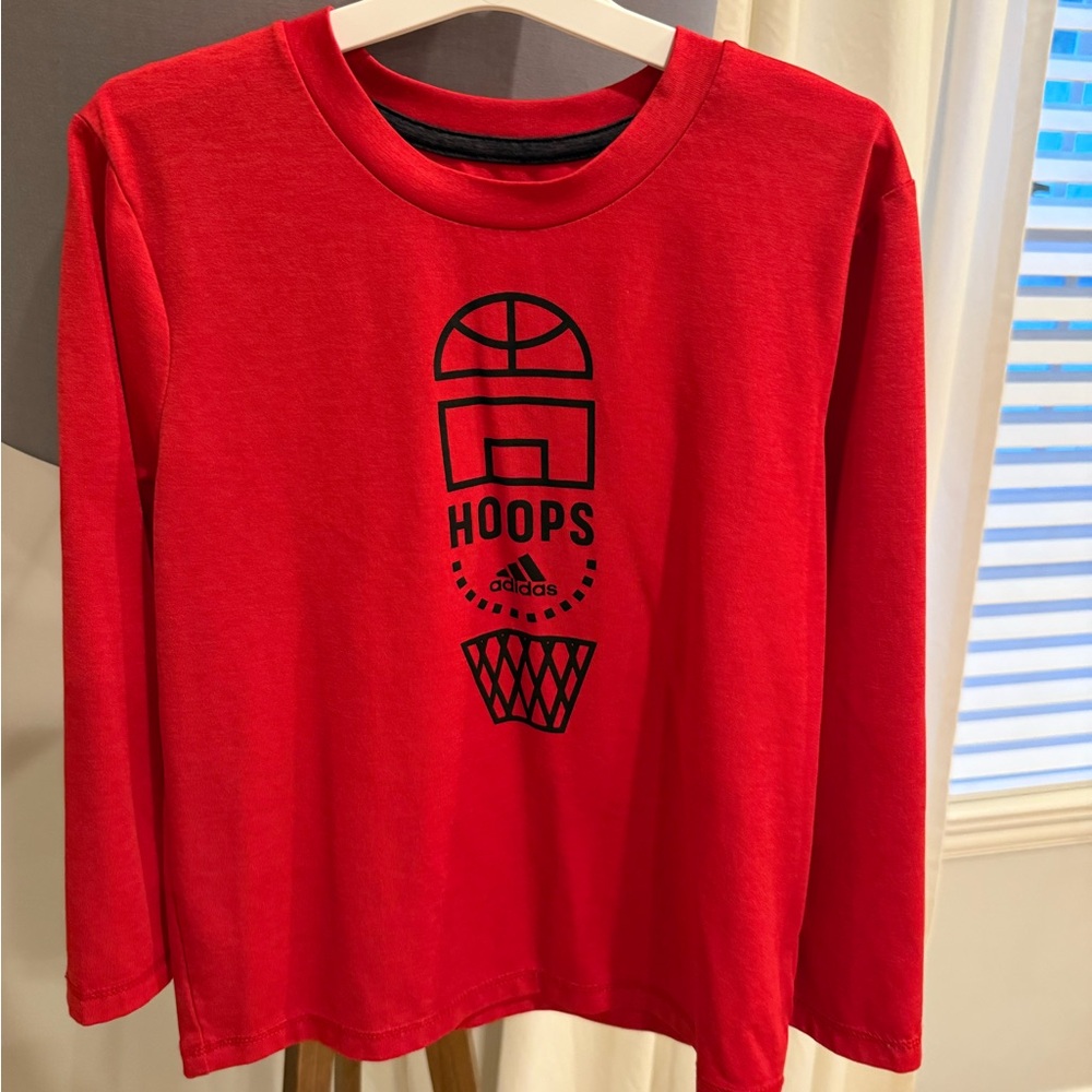 Kids Adidas Hoops Long Sleeve T size 6